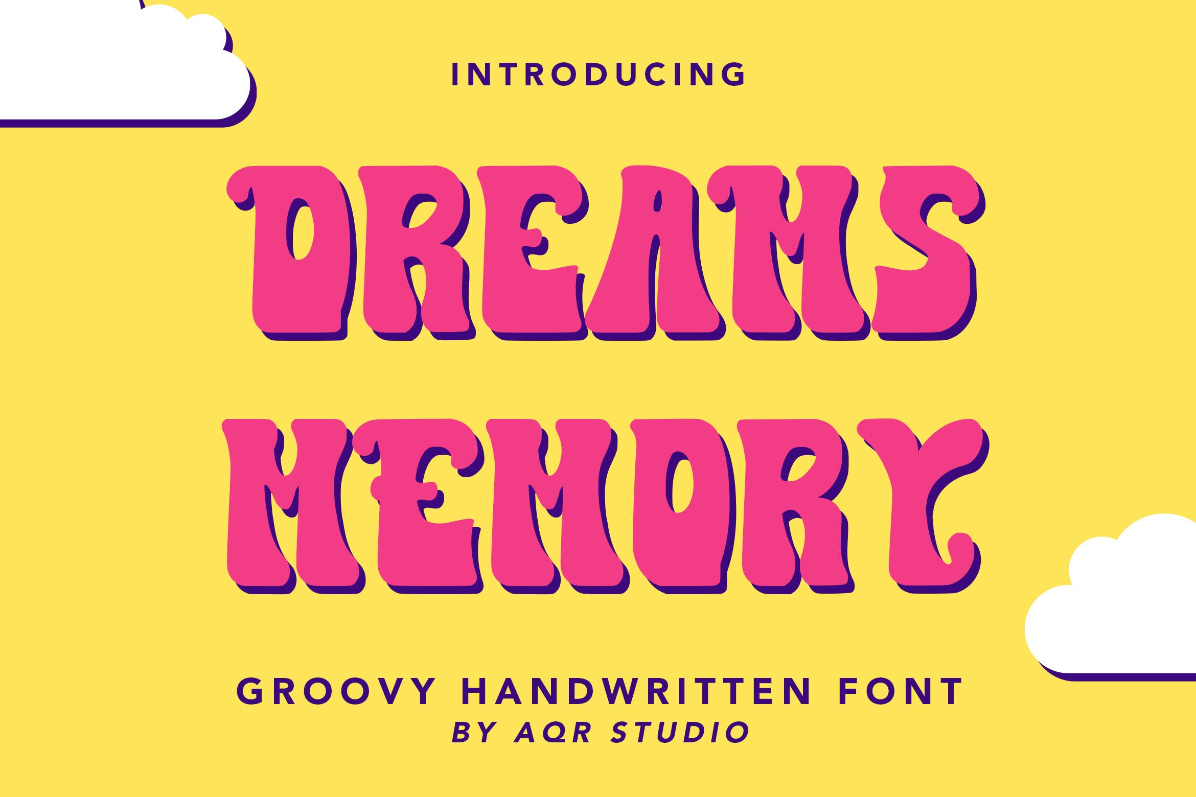 现代时尚品牌目录商标设计手写英文字体 DreamsMemory - Groovy Handwritten Font_img_2