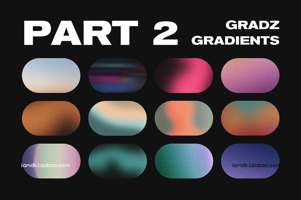 潮流渐变虹彩噪点颗粒纹理背景图片设计素材 GRADZ Grain Gradient Backgrounds_img_2