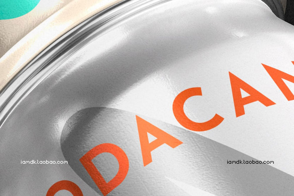 时尚苏大饮料铝罐易拉罐设计贴图样机 Soda Can Mockup_img_2