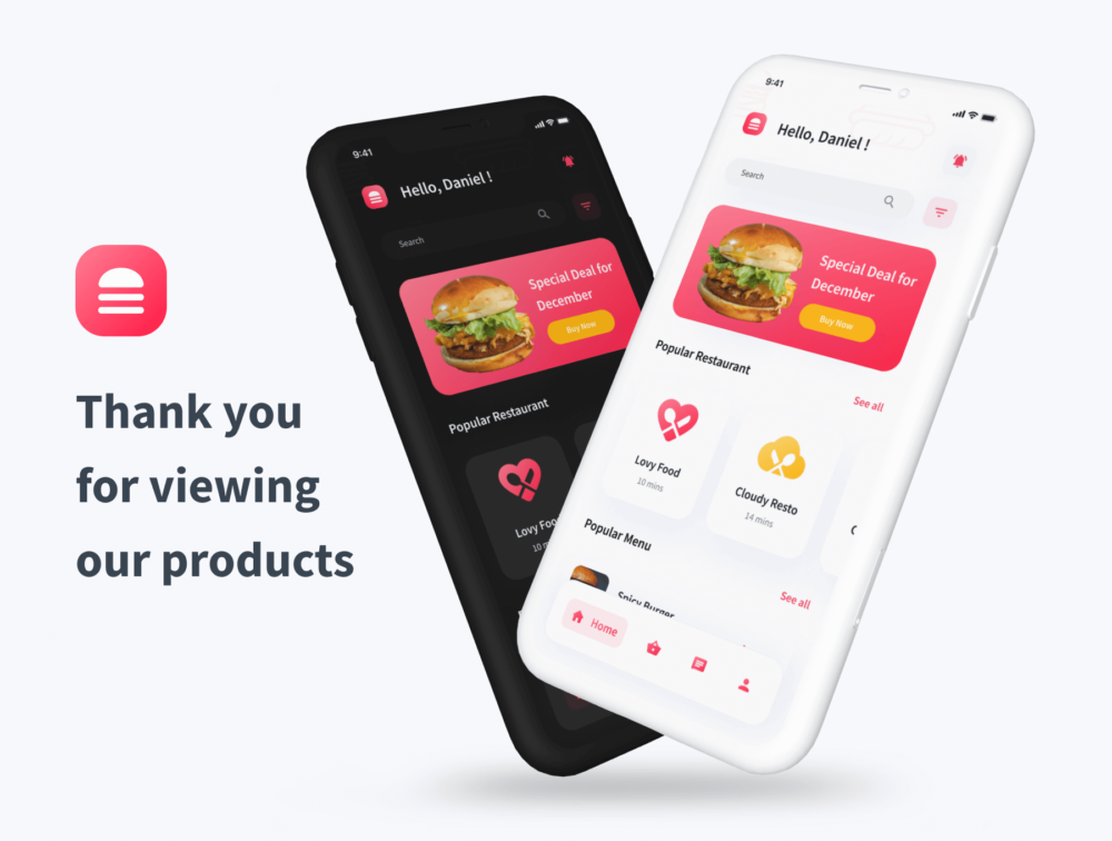 高级食品外卖送餐应用程序APP界面设计UI套件 Foode - Food Delivery Mobile App UI Kit_img_2