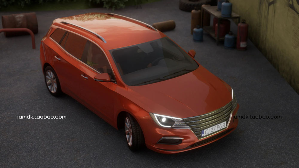 UE模型 逼真出租车两厢汽车3D渲染效果图素材 Unreal Engine - Station Wagon Car_img_2