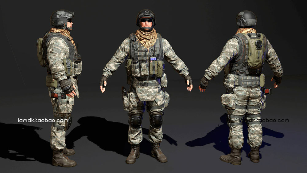 UE模型 现代伪装迷彩游戏士兵设计素材 Unreal Engine – Modern Soldier Camo Pack_img_2