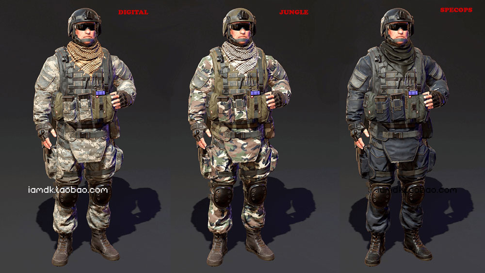 UE模型 现代伪装迷彩游戏士兵设计素材 Unreal Engine – Modern Soldier Camo Pack_img_2