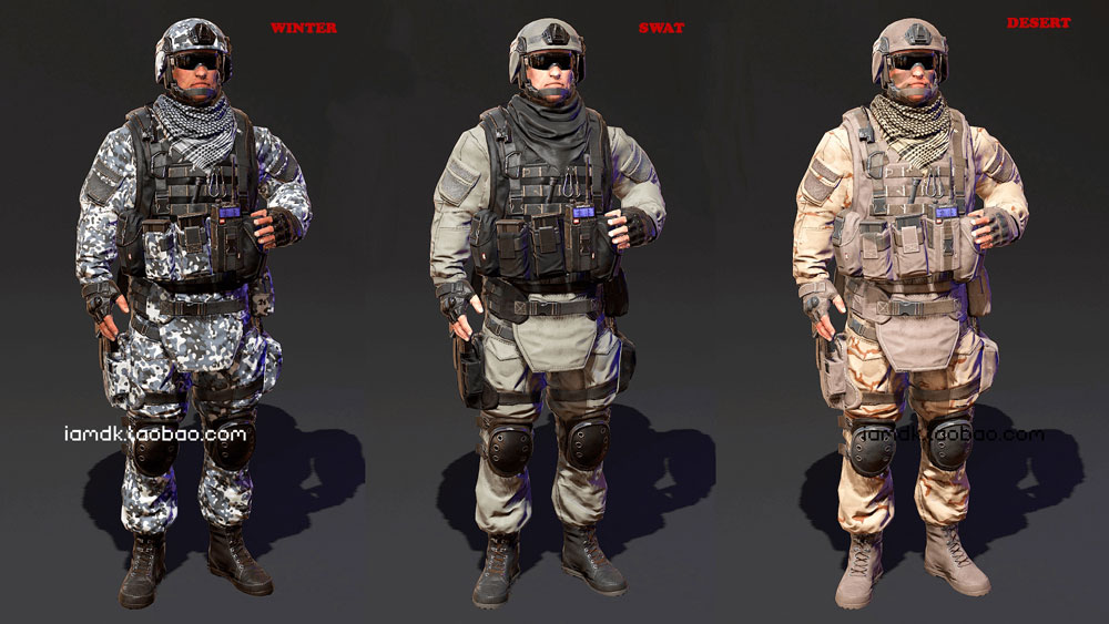 UE模型 现代伪装迷彩游戏士兵设计素材 Unreal Engine – Modern Soldier Camo Pack_img_2