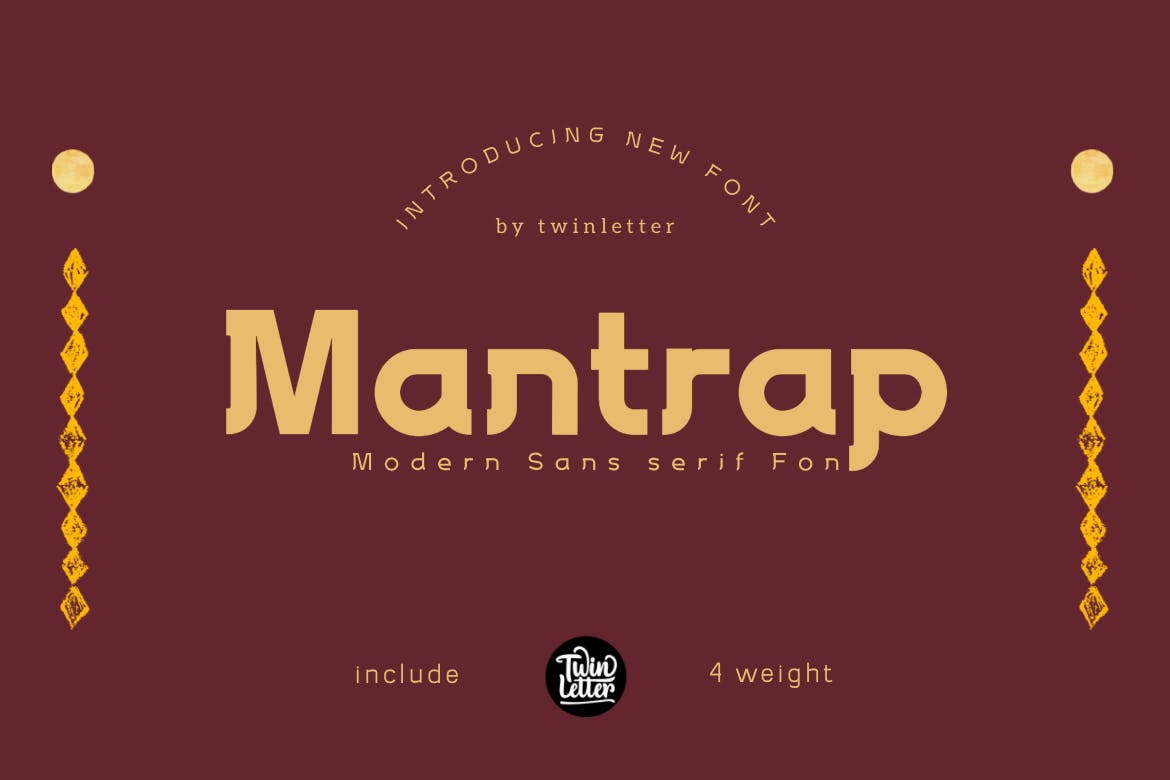 复古杂志海报徽标logo设计无衬线英文字体 Mantrap_img_2