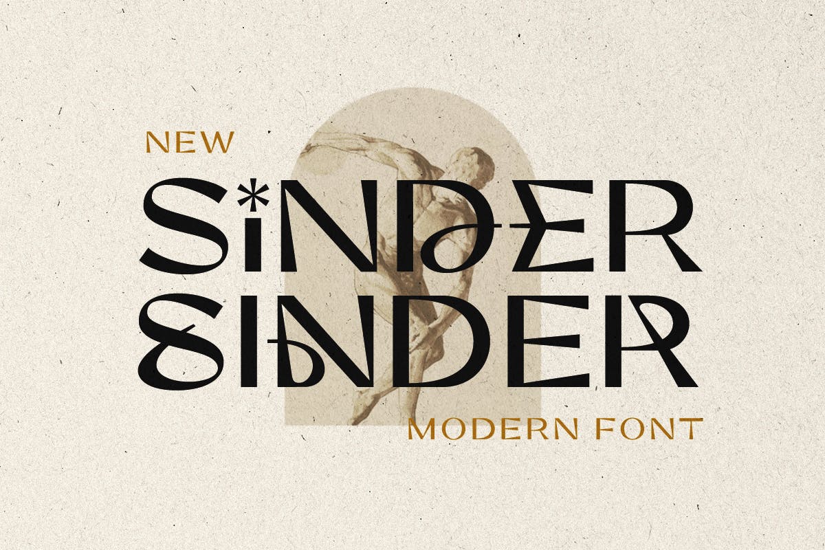 现代时尚海报标识品牌设计无衬线英文字体 Sinder - Modern Font_img_2