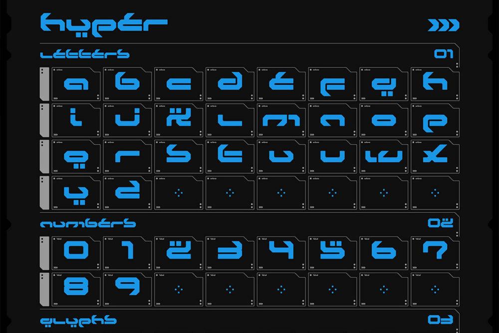 复古Y2K风未来赛博机能电音专辑标题徽标PSAI英文字体安装包 Studio Innate - Hyper Typeface_img_2