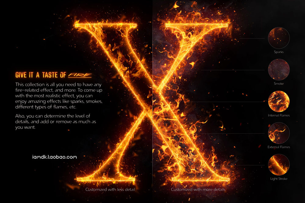 超酷火焰火花烟雾标题Logo文字设计创建者PS动作模板素材 Hyper Fiery – Realistic Fire Effect for Texts and Logos_img_2