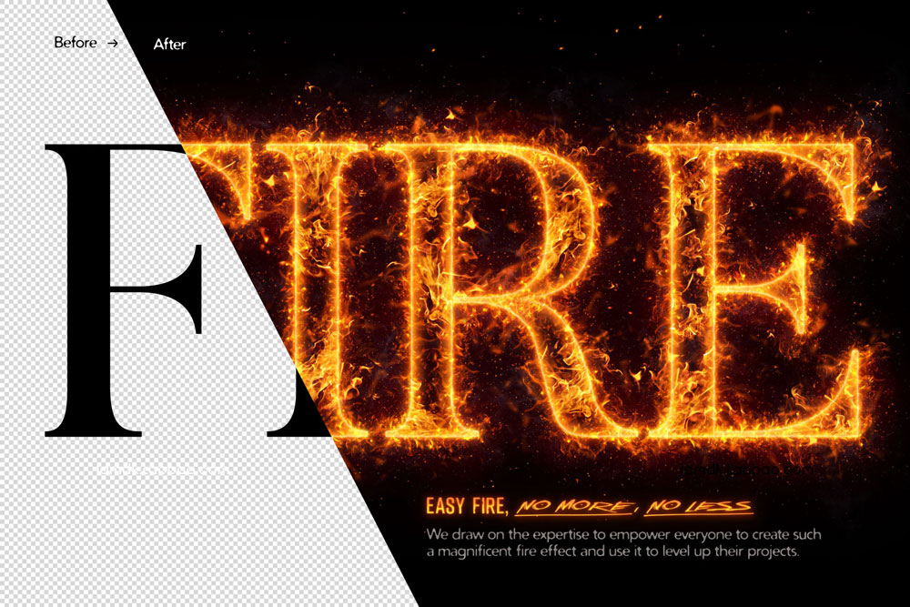 超酷火焰火花烟雾标题Logo文字设计创建者PS动作模板素材 Hyper Fiery – Realistic Fire Effect for Texts and Logos_img_2