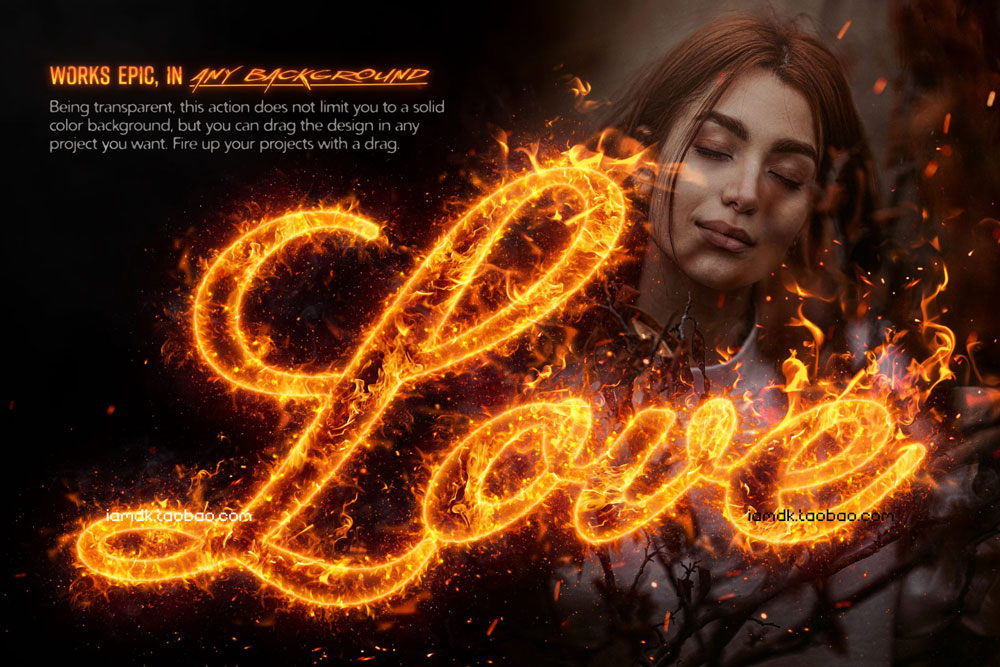 超酷火焰火花烟雾标题Logo文字设计创建者PS动作模板素材 Hyper Fiery – Realistic Fire Effect for Texts and Logos_img_2