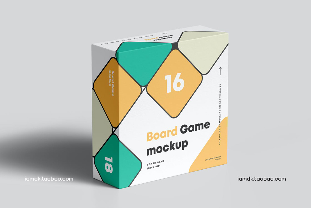 棋牌游戏模板包装盒外观设计贴图样机素材 Board Game Mock-up_img_2