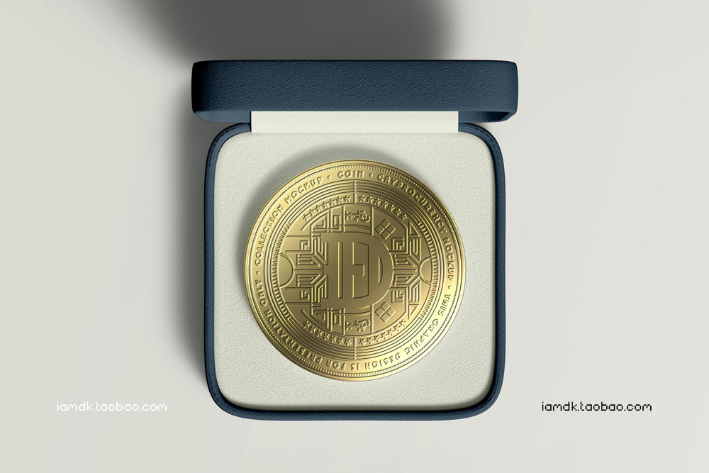 逼真硬币游戏金属币纪念币奖牌设计展示贴图样机素材 Coin Mock-up 2_img_2