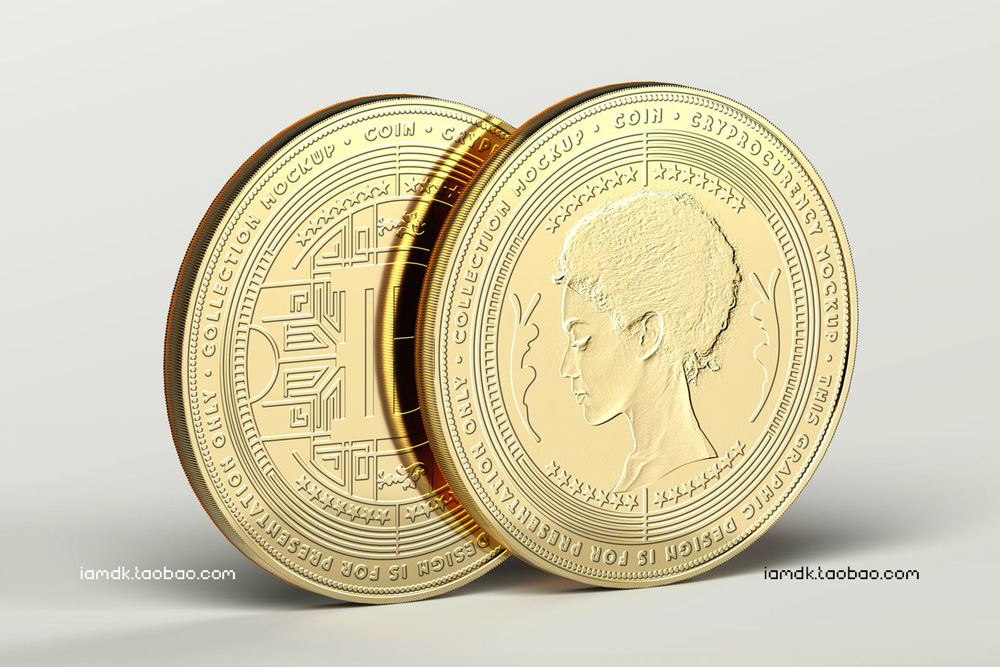 逼真硬币游戏金属币纪念币奖牌设计展示贴图样机素材 Coin Mock-up 2_img_2