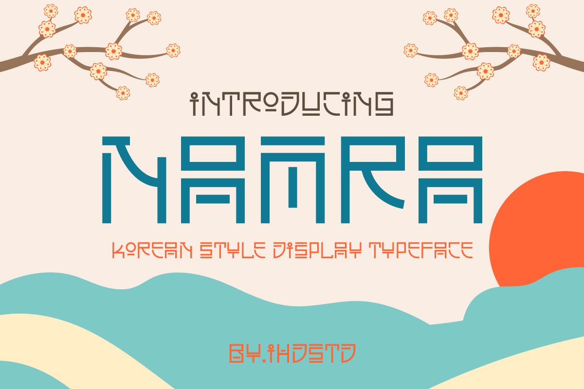 优雅海报贴纸徽标logo设计无衬线英文字体 Namra Korean Style Display Typeface_img_2