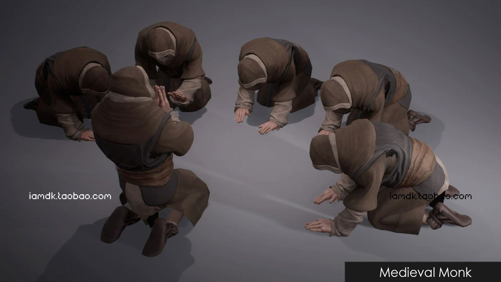 UE模型 中世纪欧洲僧侣教徒3D设计素材 Unreal Engine – Medieval Monks_img_2