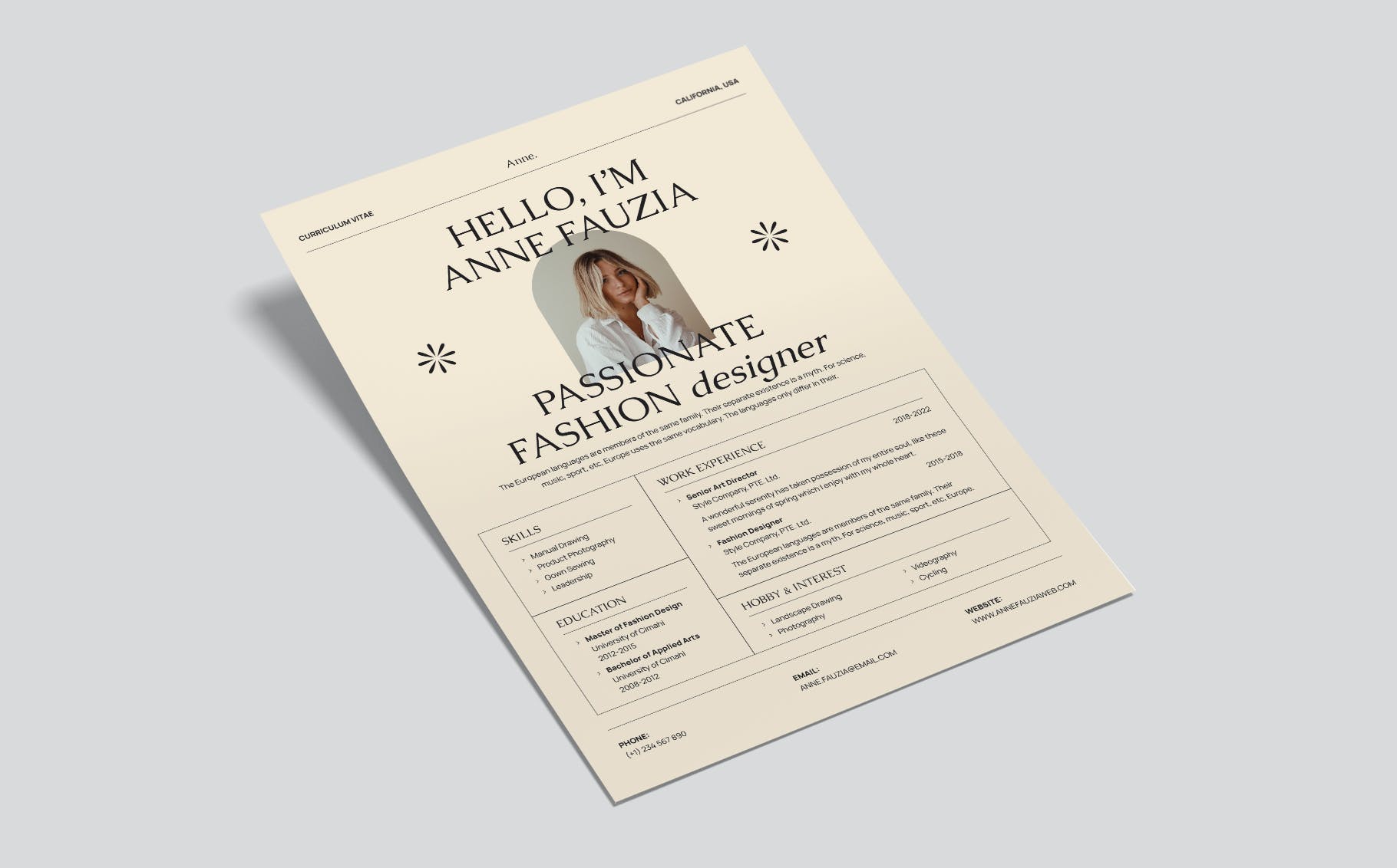 复古风个人求职应聘简历CV设计矢量模版 CV Resume Template - Vintage Style_img_2