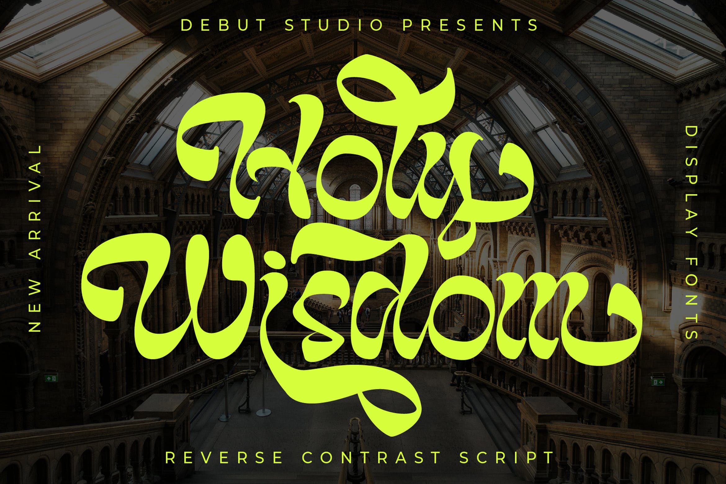 复古杂志海报徽标logo设计手写英文字体 Holy Wisdom_img_2