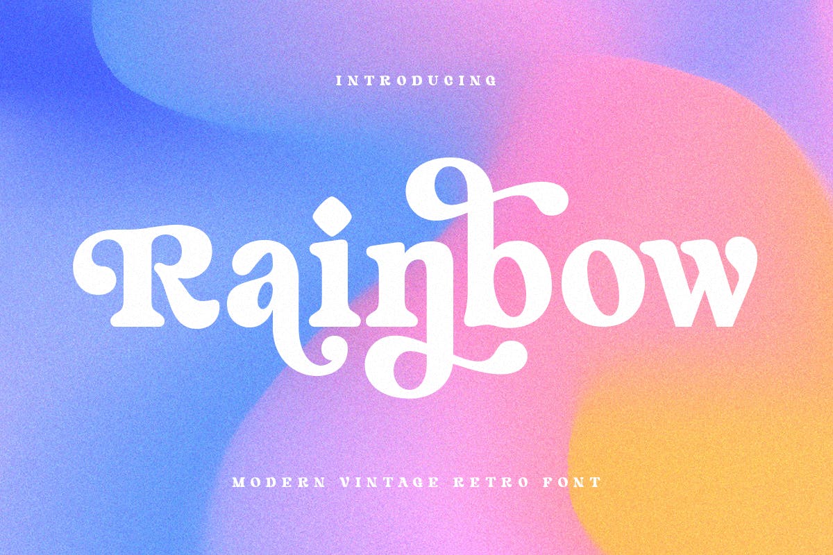 现代复古杂志海报徽标logo设计衬线英文字体 Rainbow - Modern Vintage Font_img_2