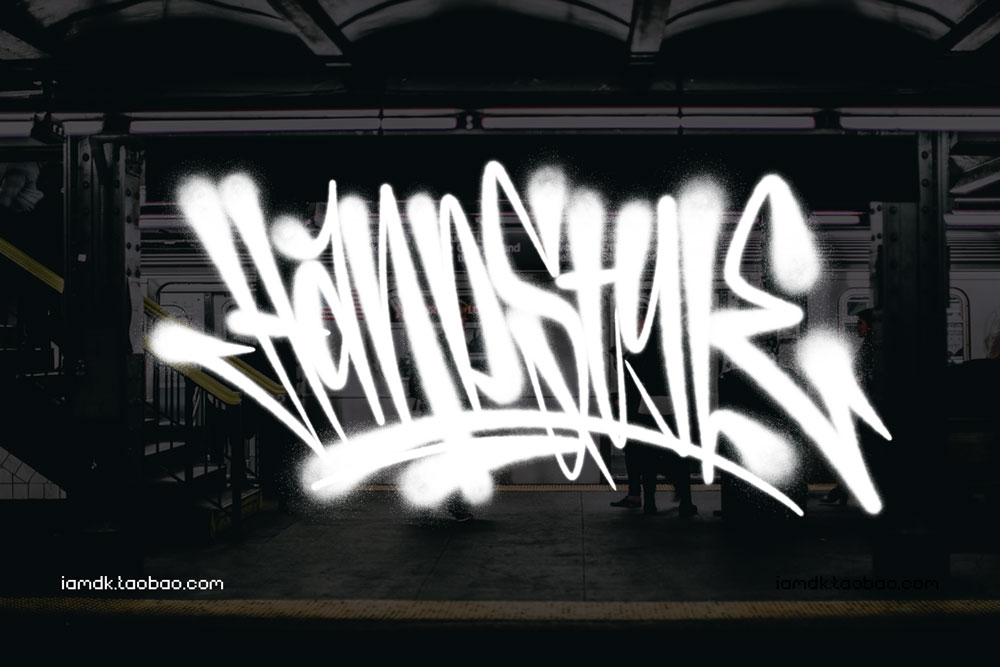 潮流喷墨涂鸦艺术绘画效果iPad Procreate笔刷素材 Graffiti brush vol #2_img_2