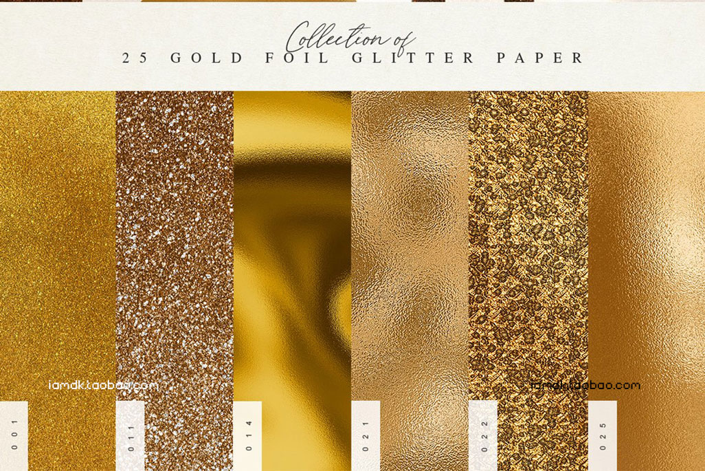 25款奢华闪光金箔纸纹理背景图片设计素材 Gold Foil Glitter Paper Vol.2_img_2