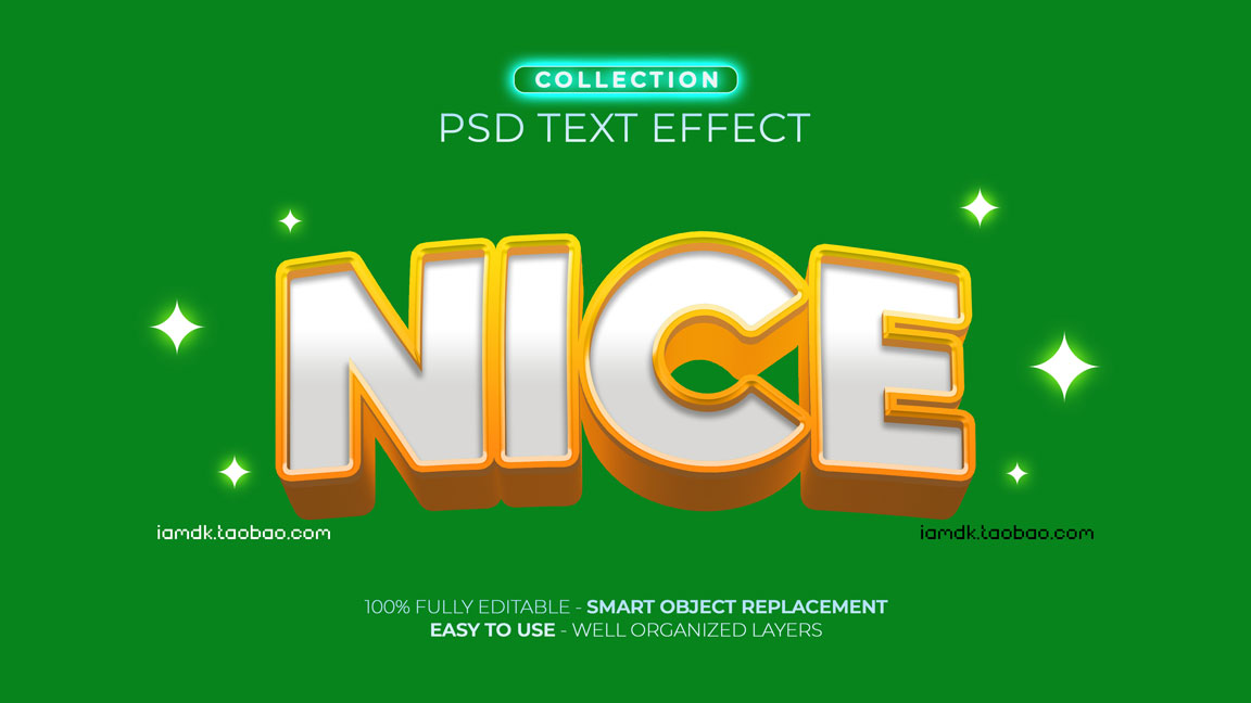 3D质感立体logo标题设计ps文本样式模板素材 Psd Text Effect Set Vol 137_img_2