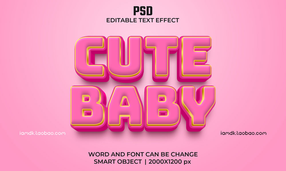 3D质感立体logo标题设计ps文本样式模板素材 Psd Text Effect Set Vol 137_img_2