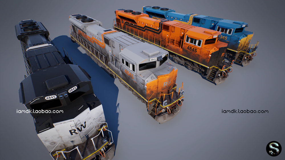 UE模型 高品质铁路运输货车车头3D设计素材 Unreal Engine – Train Pack_img_2