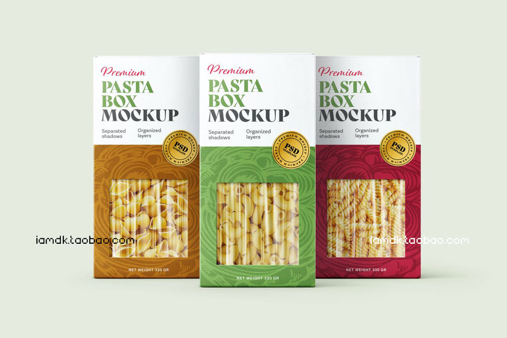 时尚面食食品包装盒设计展示贴图样机合集 Pasta Box Packaging Mockup Set_img_2