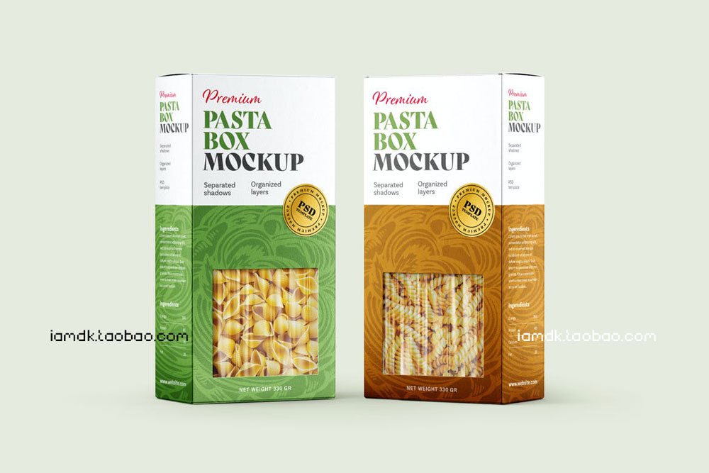 时尚面食食品包装盒设计展示贴图样机合集 Pasta Box Packaging Mockup Set_img_2