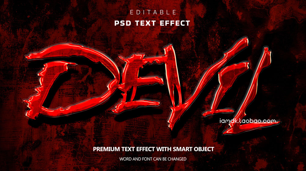复古炫彩3d立体质感游戏品牌标题logo设计ps样机模板源文件 Text Effect Vol.162_img_2