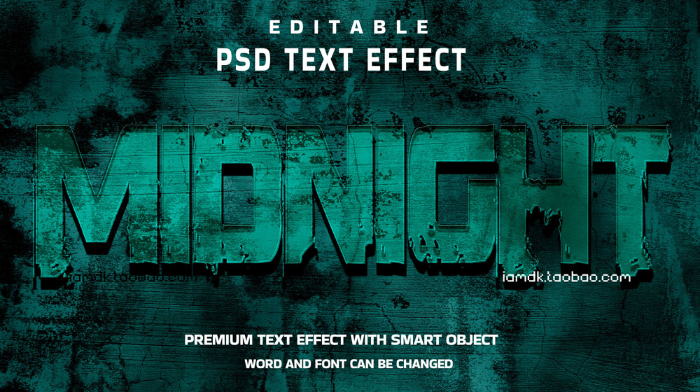 复古炫彩3d立体质感游戏品牌标题logo设计ps样机模板源文件 Text Effect Vol.162_img_2