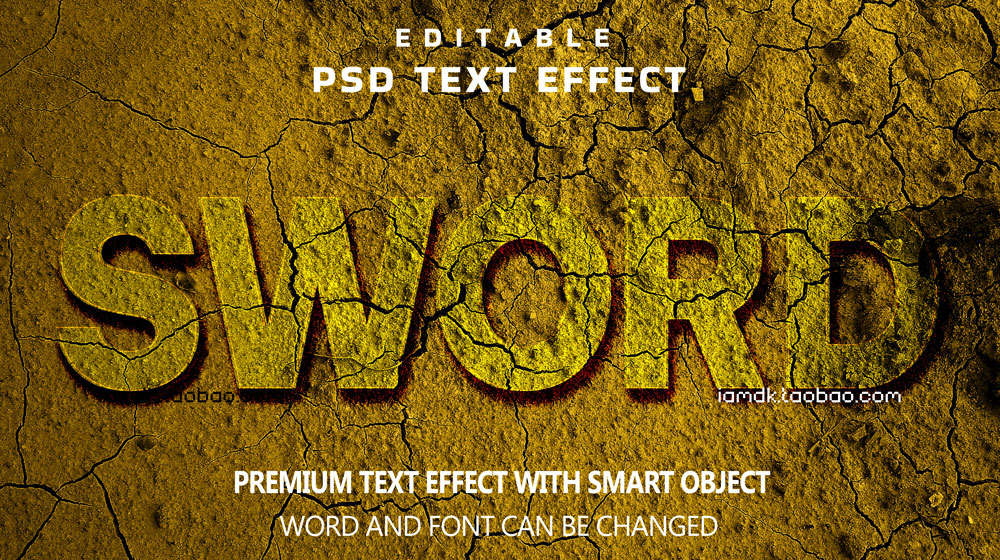 复古炫彩3d立体质感游戏品牌标题logo设计ps样机模板源文件 Text Effect Vol.162_img_2