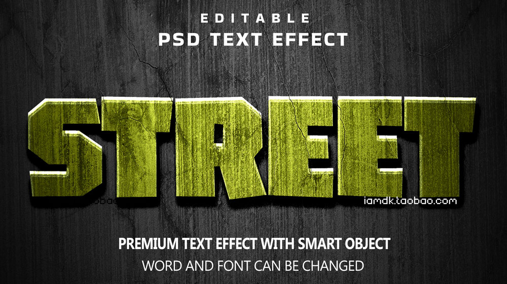 复古炫彩3d立体质感游戏品牌标题logo设计ps样机模板源文件 Text Effect Vol.162_img_2