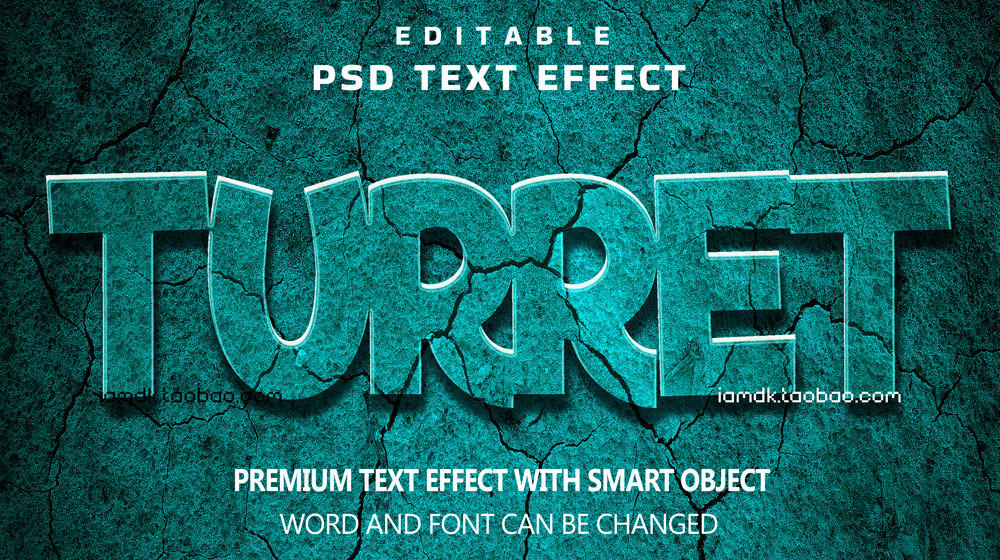 复古炫彩3d立体质感游戏品牌标题logo设计ps样机模板源文件 Text Effect Vol.162_img_2