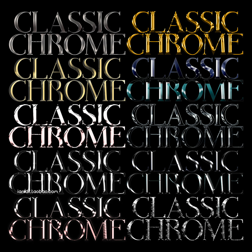 潮流机能赛博朋克风格三维3D金属LOGO字体样机背景图片笔刷PS素材 AAA - Classic Chrome_img_2