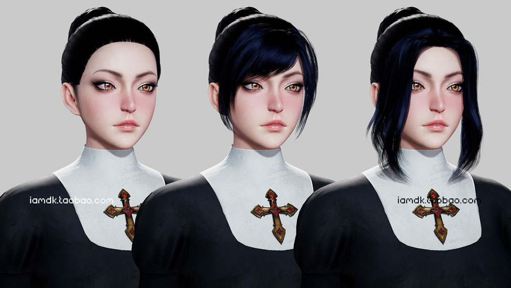 UE模型 中世纪女祭司精灵护士3D设计素材 Unreal Engine – Nun Girl Modular_img_2