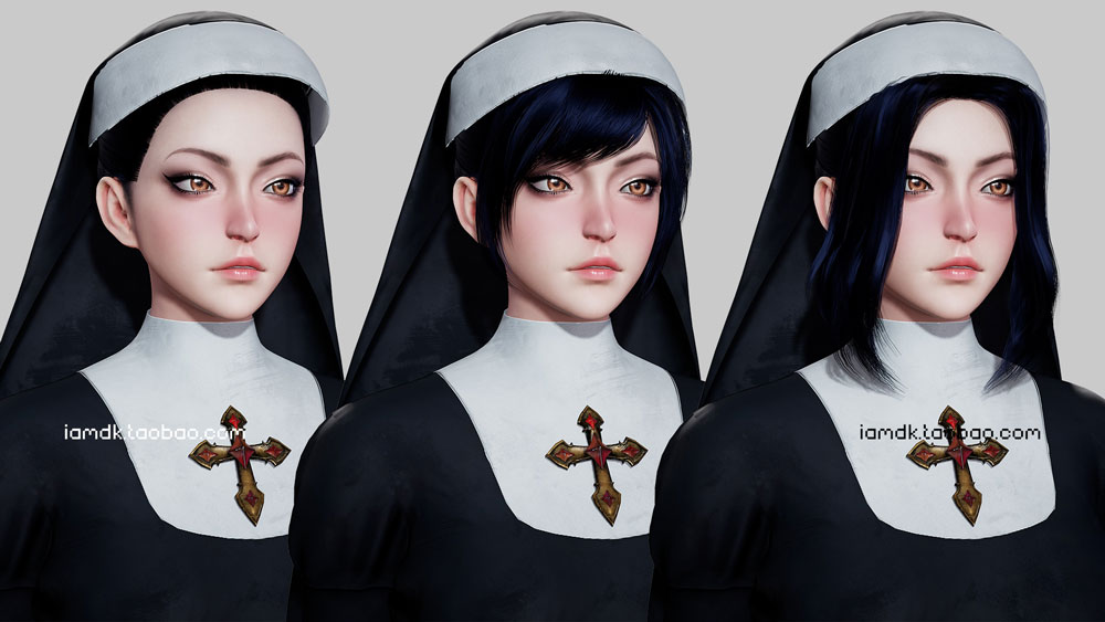 UE模型 中世纪女祭司精灵护士3D设计素材 Unreal Engine – Nun Girl Modular_img_2