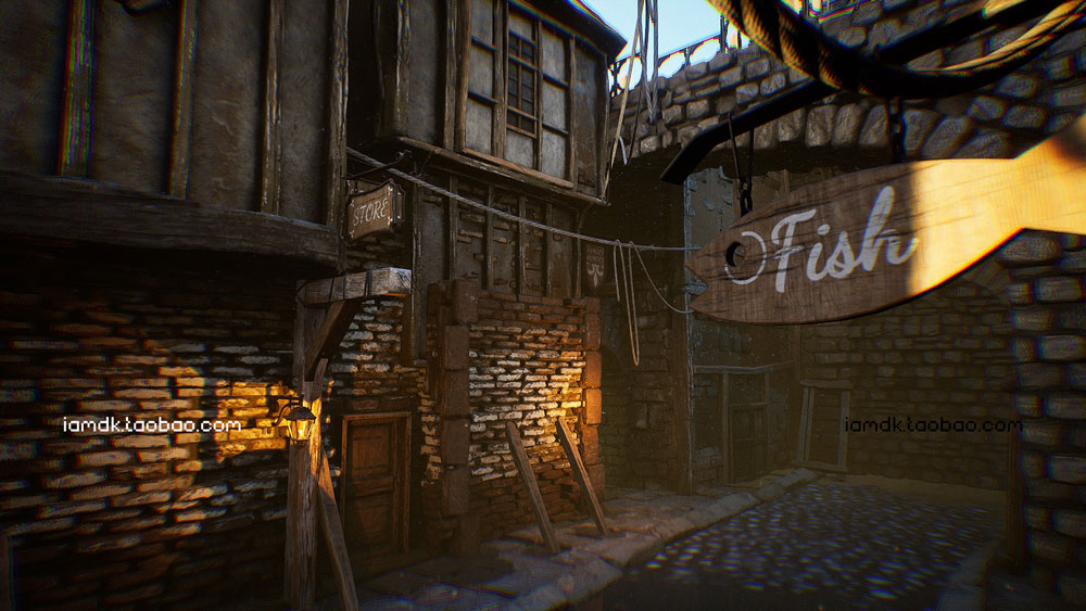 UE模型 逼真中世纪城市街道房屋灯塔渔村场景3D设计素材 Unreal Engine – Medieval Town Street Environment Kit_img_2