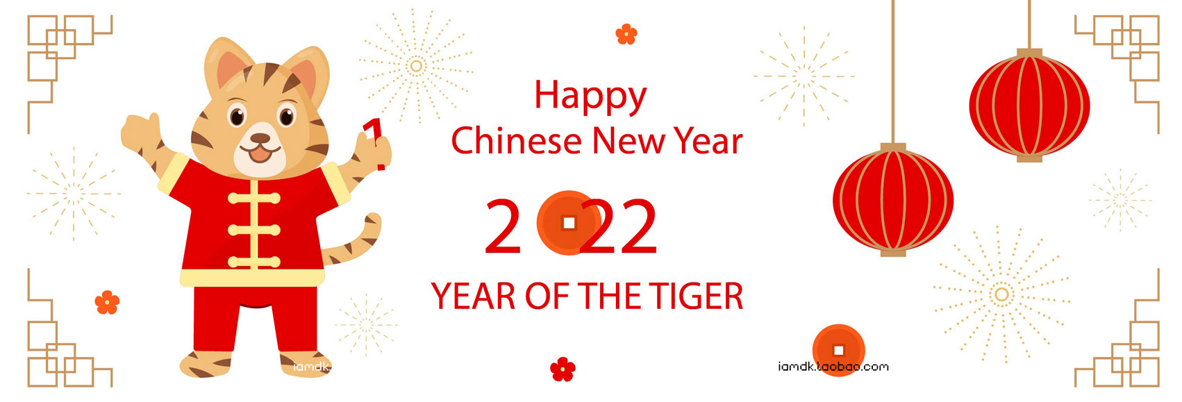 卡通2022年手绘老虎虎年春节插画AI矢量设计素材 Cartoon Tiger Illustration Material_img_2