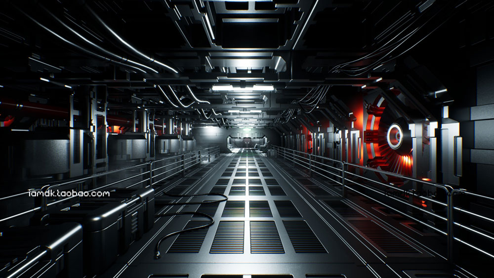 UE模型 炫酷未来科幻飞船战舰内部设计装饰效果图素材 Unreal Engine – Modular Sci-Fi Interior II_img_2