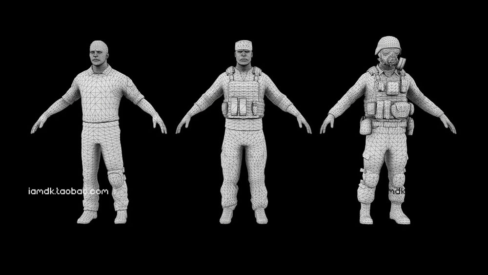 UE模型 31个模块化游戏军事男性士兵角色3D设计素材 Unreal Engine - Modular military character_img_2