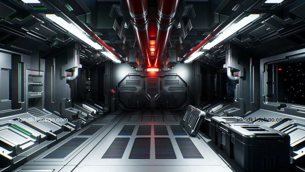 UE模型 炫酷未来科幻飞船战舰内部设计装饰效果图素材 Unreal Engine – Modular Sci-Fi Interior II_img_2