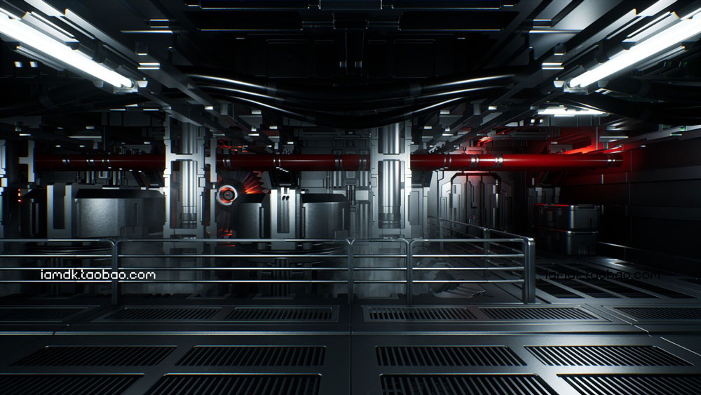 UE模型 炫酷未来科幻飞船战舰内部设计装饰效果图素材 Unreal Engine – Modular Sci-Fi Interior II_img_2