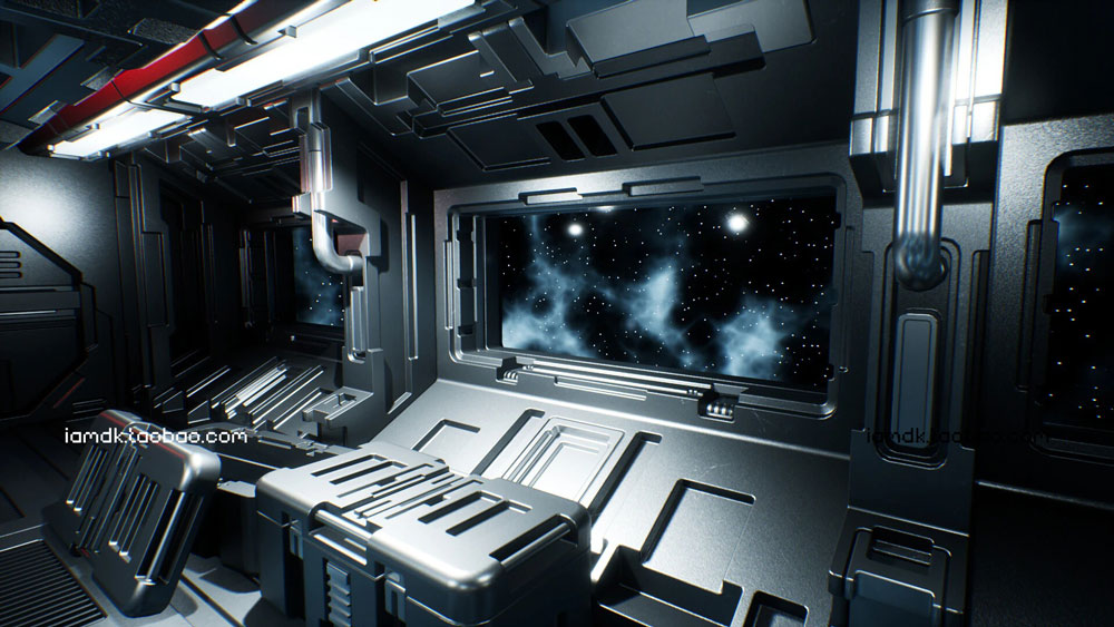 UE模型 炫酷未来科幻飞船战舰内部设计装饰效果图素材 Unreal Engine – Modular Sci-Fi Interior II_img_2