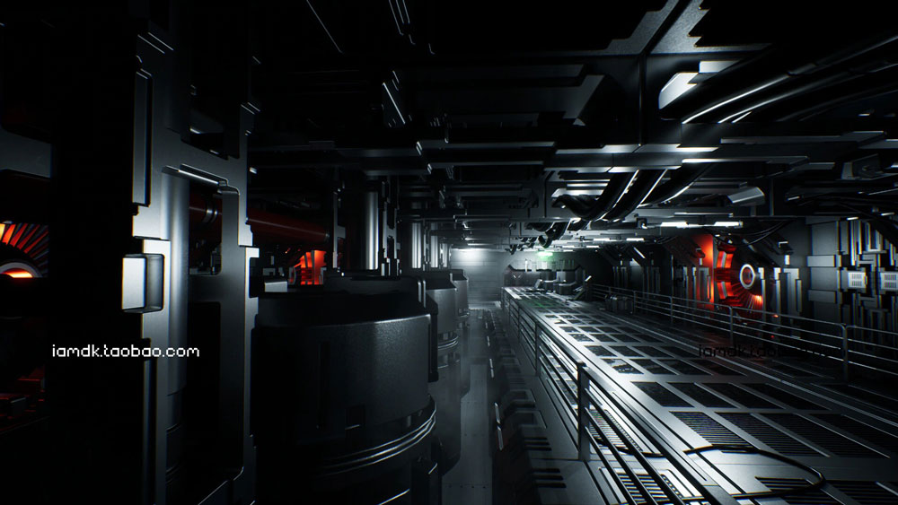 UE模型 炫酷未来科幻飞船战舰内部设计装饰效果图素材 Unreal Engine – Modular Sci-Fi Interior II_img_2