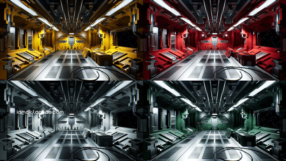 UE模型 炫酷未来科幻飞船战舰内部设计装饰效果图素材 Unreal Engine – Modular Sci-Fi Interior II_img_2