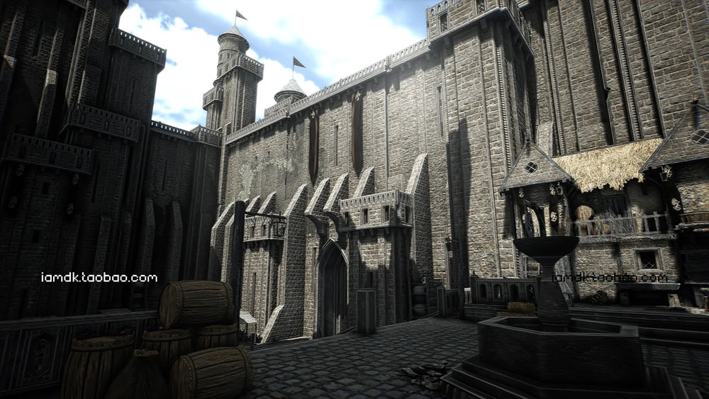 UE模型 中世纪欧风城市小镇村庄城堡场景3D设计素材 Unreal Engine – Modular Medieval Castle_img_2