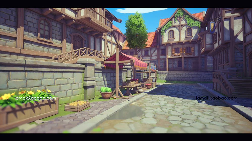 UE模型 中世纪农场村庄小楼房屋内饰设计效果图素材 Unreal Engine - Stylized Medieval Village_img_2