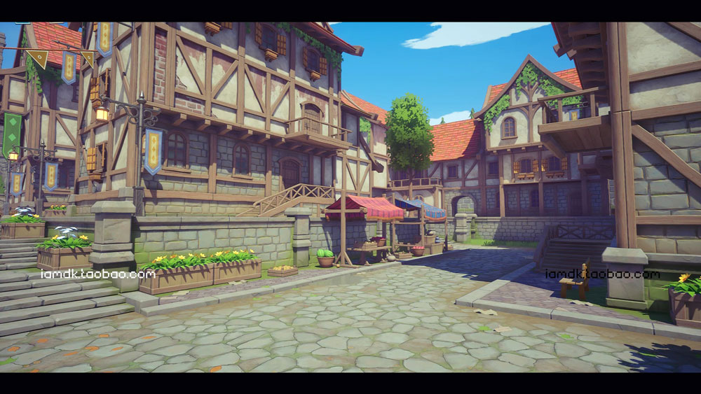 UE模型 中世纪农场村庄小楼房屋内饰设计效果图素材 Unreal Engine - Stylized Medieval Village_img_2