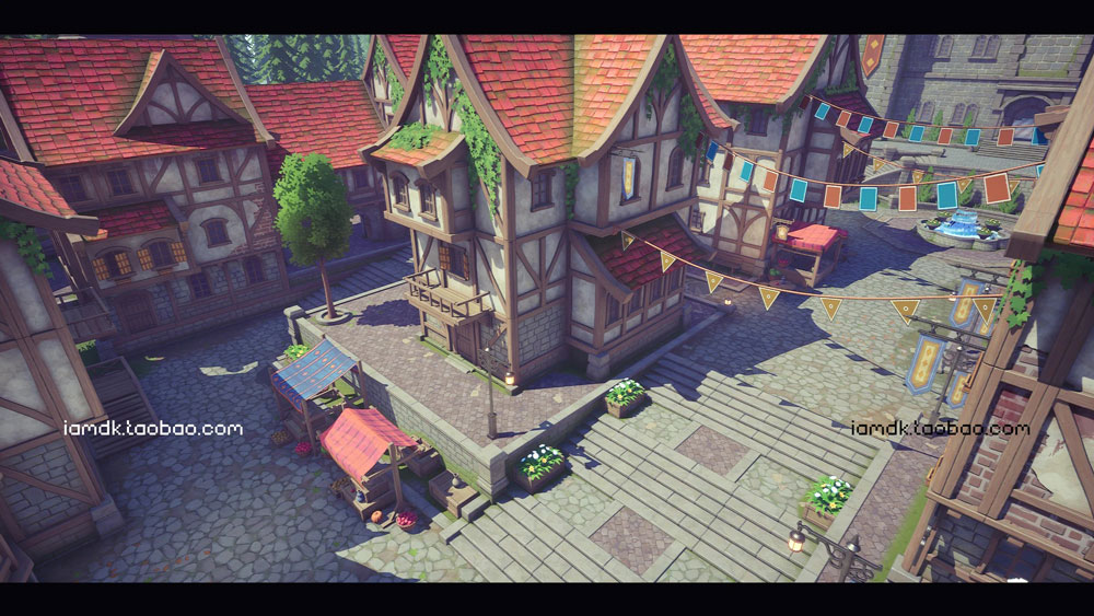 UE模型 中世纪农场村庄小楼房屋内饰设计效果图素材 Unreal Engine - Stylized Medieval Village_img_2